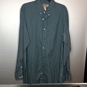 Duluth Trading Co. Button Down XL Tall green/white plaid